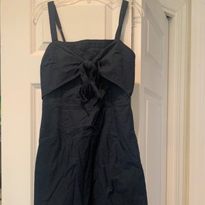 Blue tie front tank dress